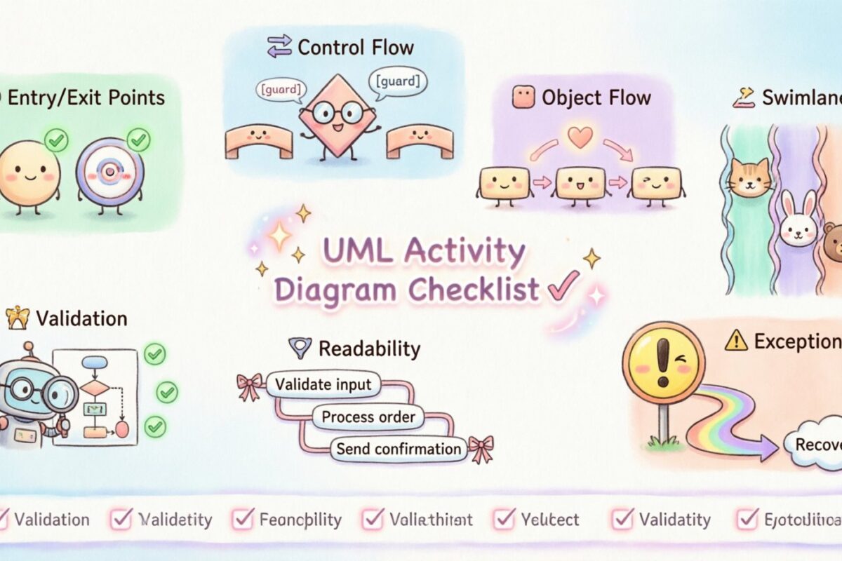 UML-Aktivitätsdiagramm-Checkliste: Stellen Sie sicher, dass Ihr Entwurf vollständig und korrekt ist UML-Aktivitätsdiagramm-Checkliste: Stellen Sie sicher, dass Ihr Entwurf vollständig und korrekt ist