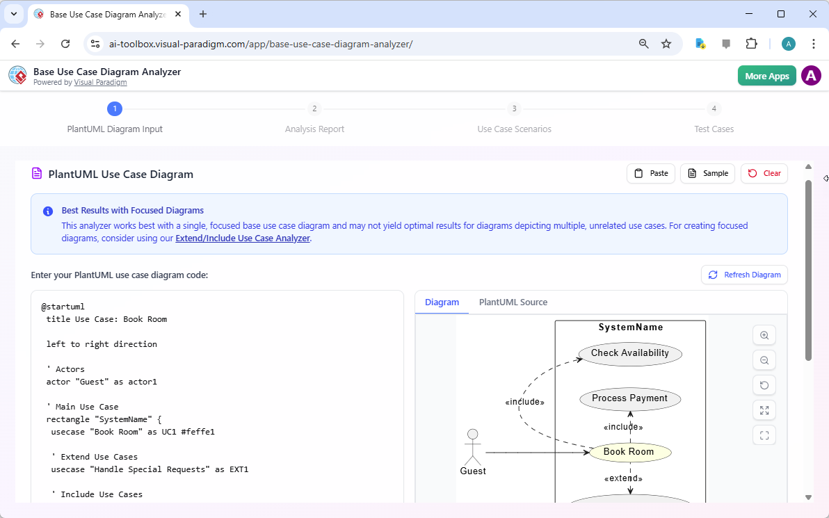 Optimizando la lógica de reservas de hoteles con el analizador de diagramas de casos de uso basado en IA