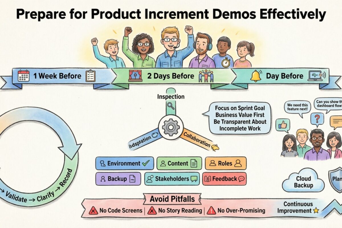 Guía Scrum: Prepárese para las demostraciones de incrementos de producto de forma efectiva