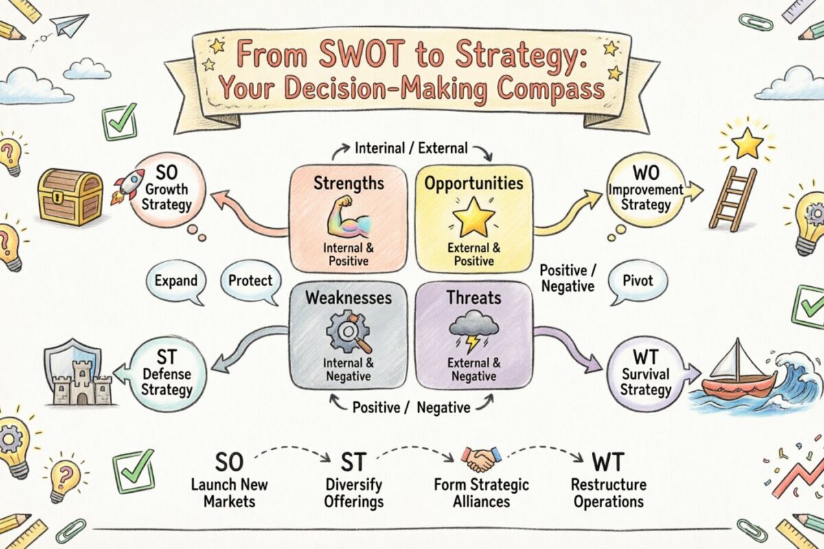 Guía de análisis SWOT: Conectando los elementos SWOT con la toma de decisiones estratégicas