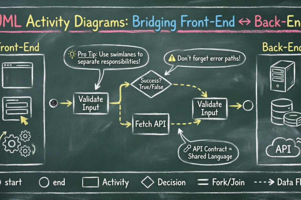 Diagramas de Actividad UML para desarrolladores full-stack: uniendo la lógica de front-end y back-end