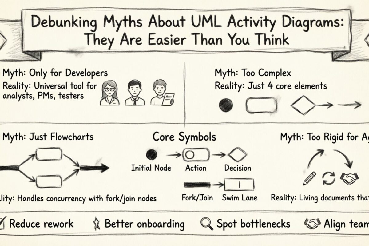 Desmintiendo mitos sobre los diagramas de actividad UML: Son más fáciles de lo que crees