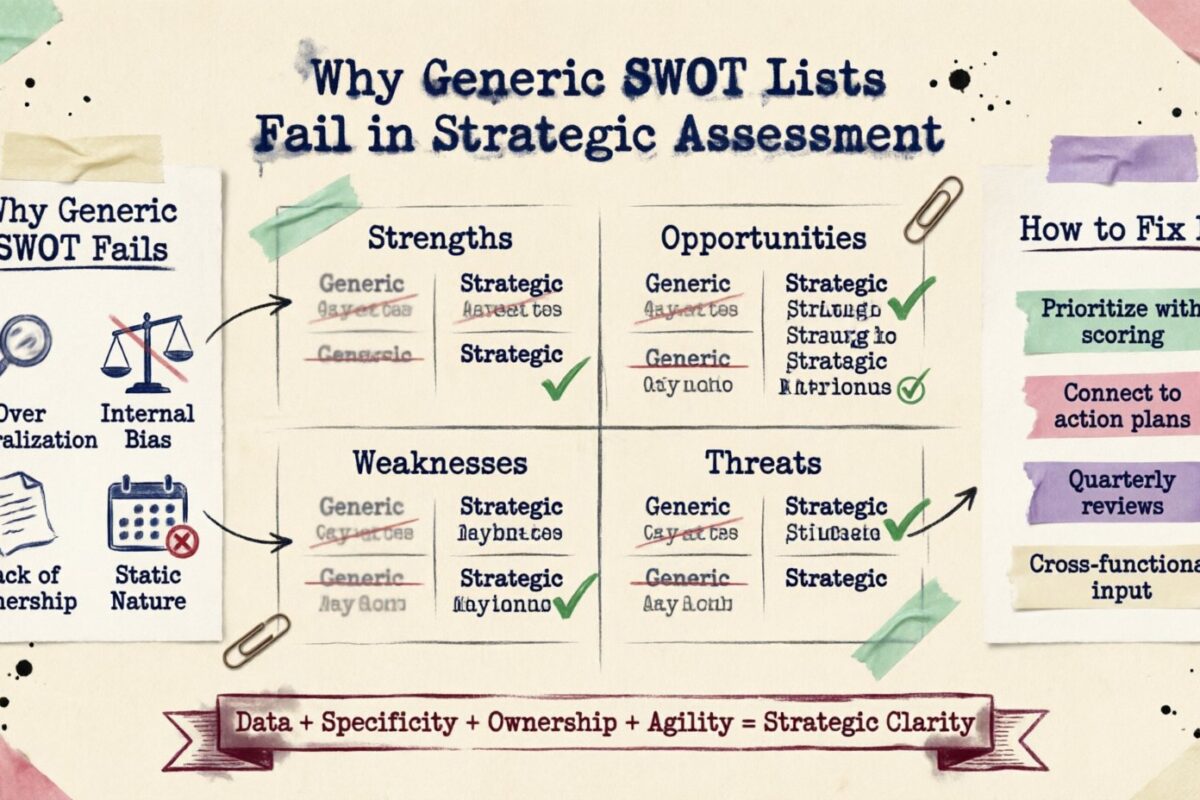Comprender el SWOT: ¿Por qué las listas genéricas de SWOT fracasan en la evaluación estratégica?