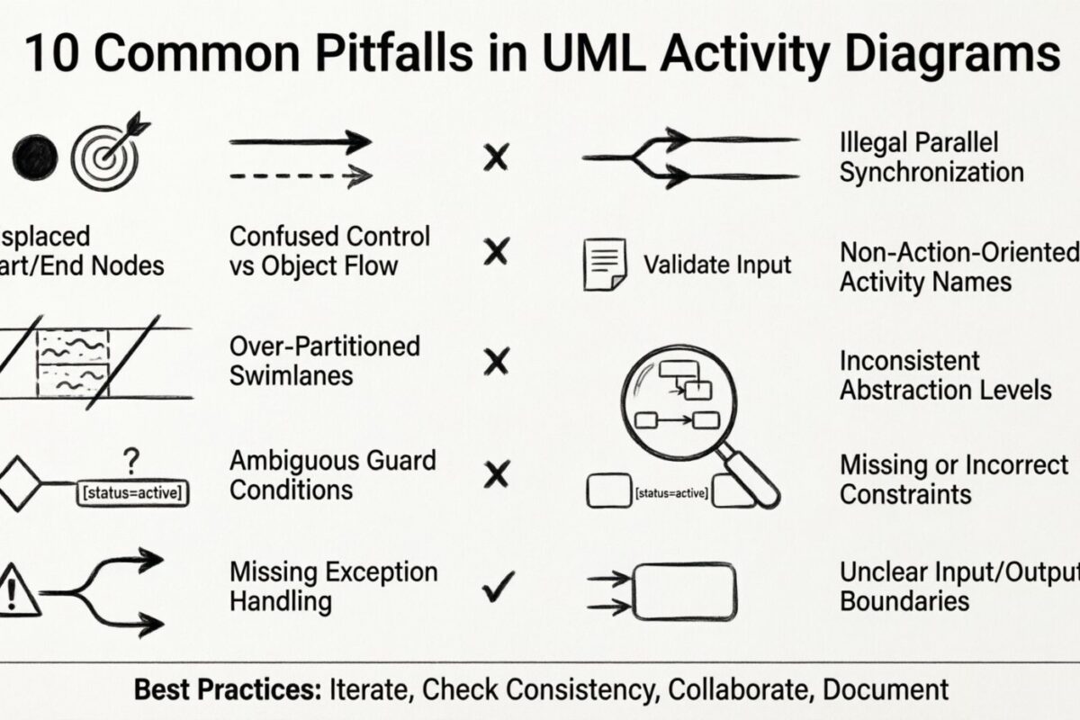 Errores comunes en los diagramas de actividad UML: Evite estos 10 errores