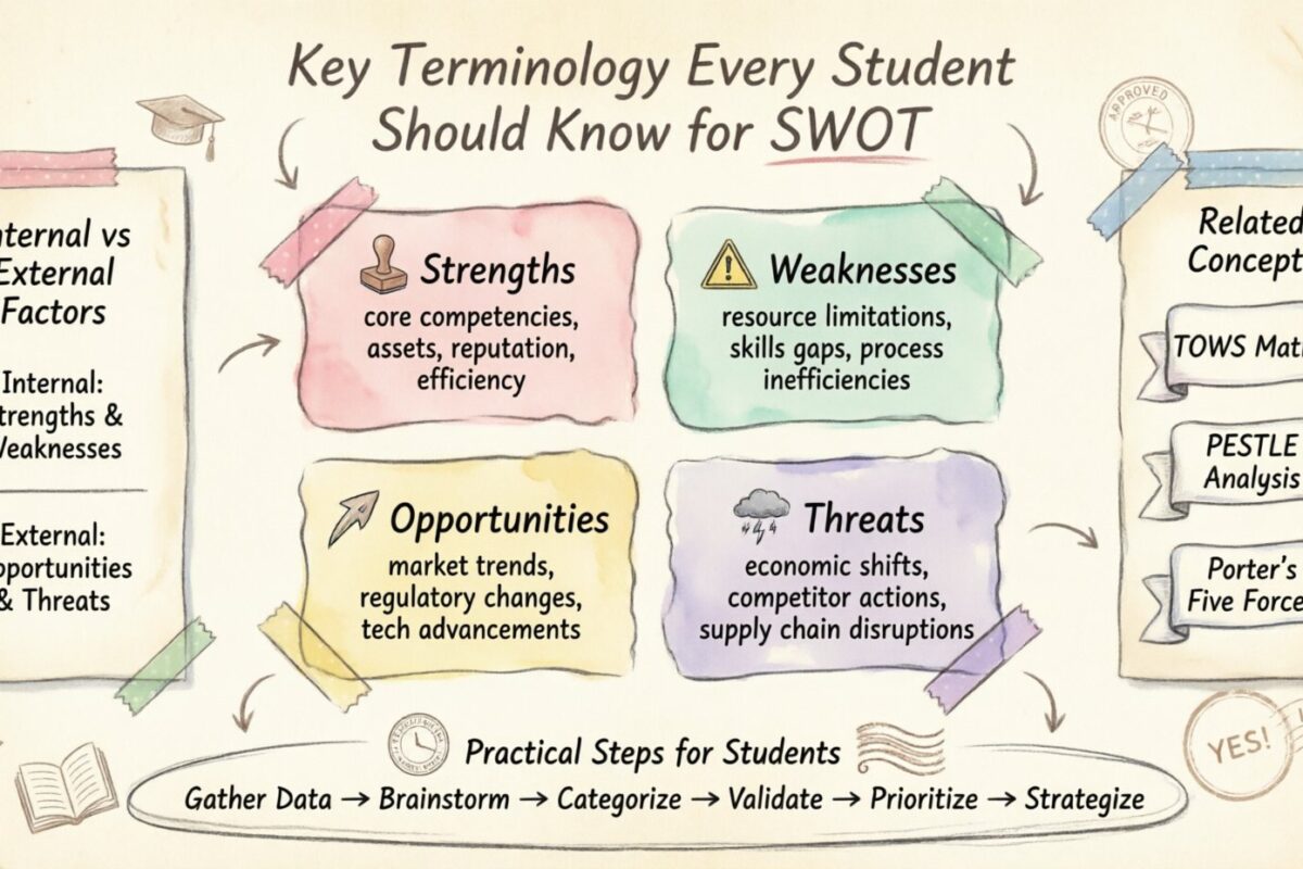 Guide d’analyse SWOT : Les termes clés que chaque étudiant devrait connaître pour SWOT