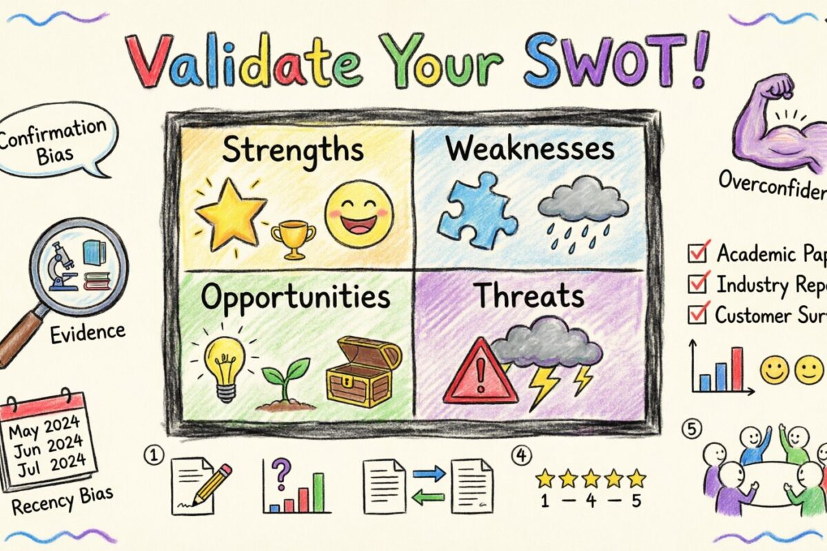 SWOT विश्लेषण मार्गदर्शिका: प्रमाण-आधारित शोध के साथ SWOT निष्कर्षों की पुष्टि करना