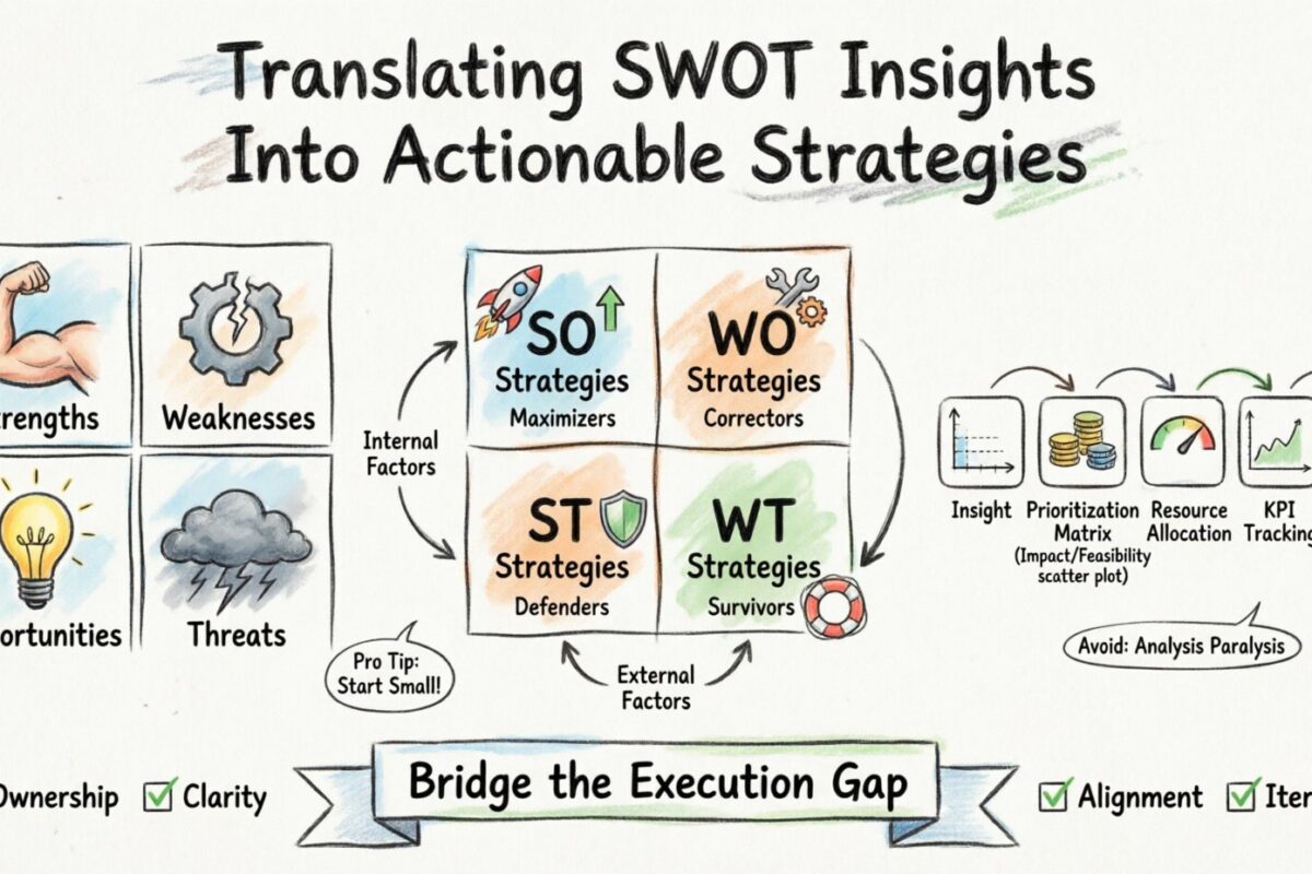 Руководство по SWOT: Преобразование выводов SWOT в выполнимые стратегии