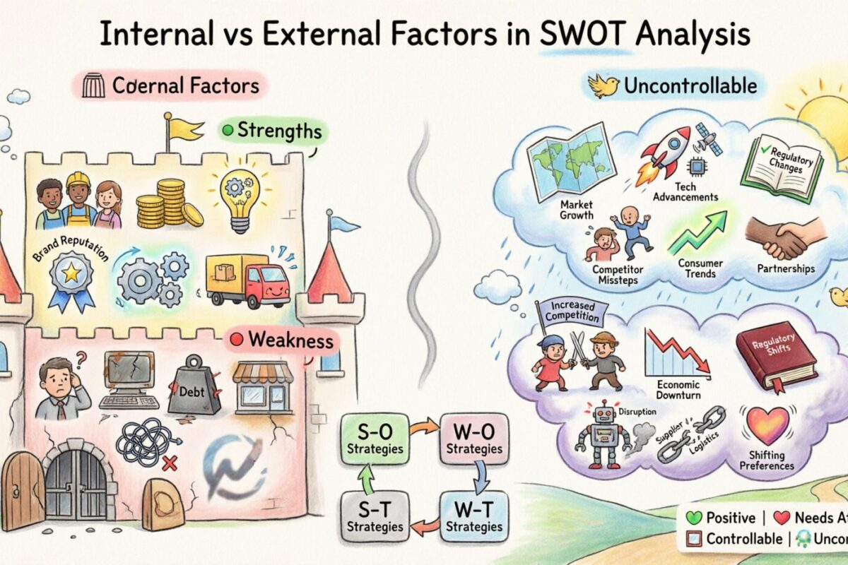 Hiểu về SWOT: Yếu tố nội bộ so với yếu tố bên ngoài trong phân tích SWOT