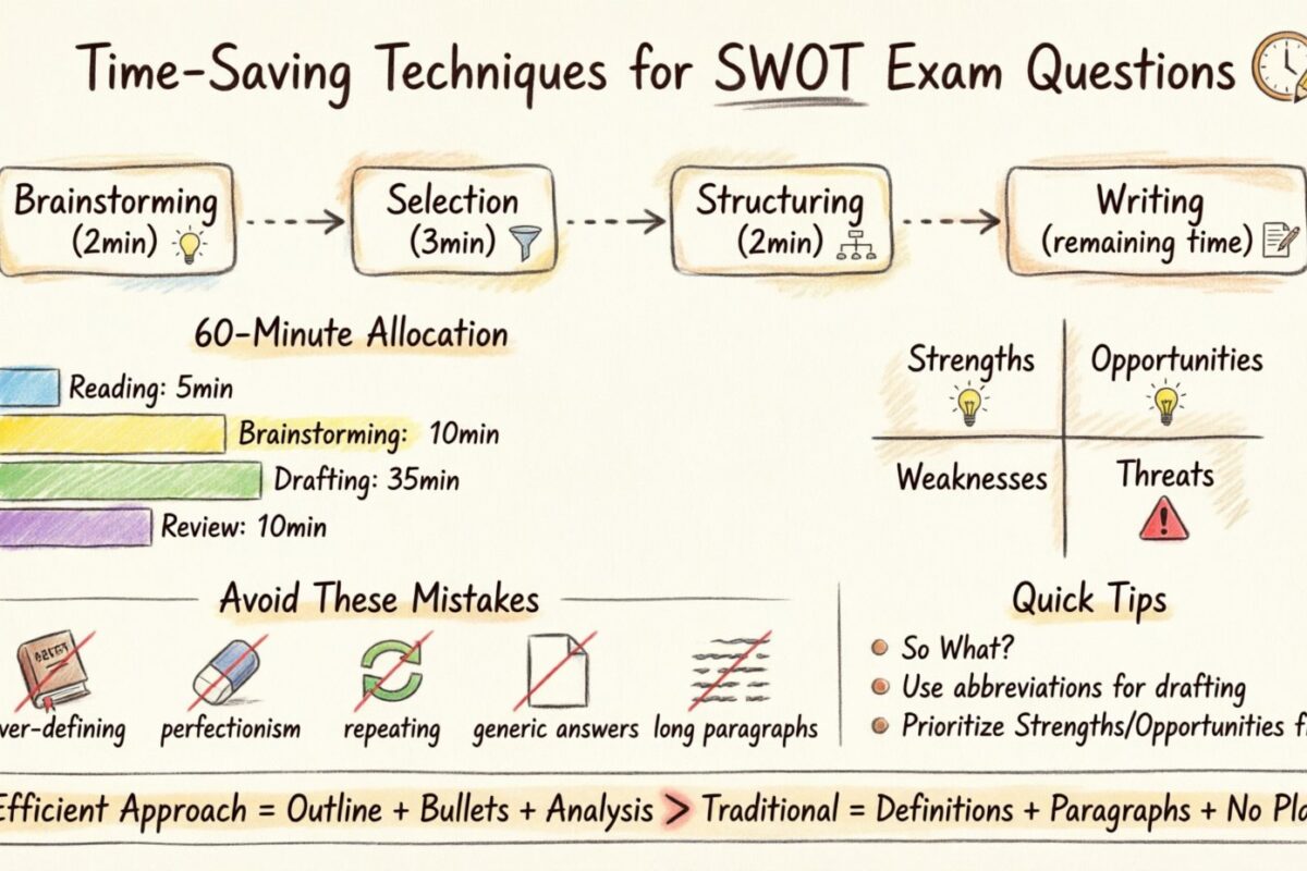 Hướng dẫn Phân tích SWOT: Các Kỹ thuật Tiết kiệm Thời gian cho Câu Hỏi Thi SWOT Hướng dẫn Phân tích SWOT: Các Kỹ thuật Tiết kiệm Thời gian cho Câu Hỏi Thi SWOT