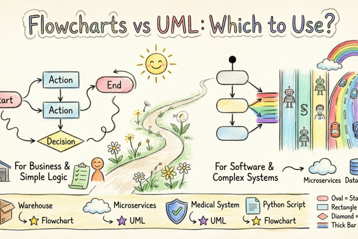 Sơ đồ hoạt động UML so với sơ đồ dòng chảy: Bạn thực sự nên dùng cái nào?