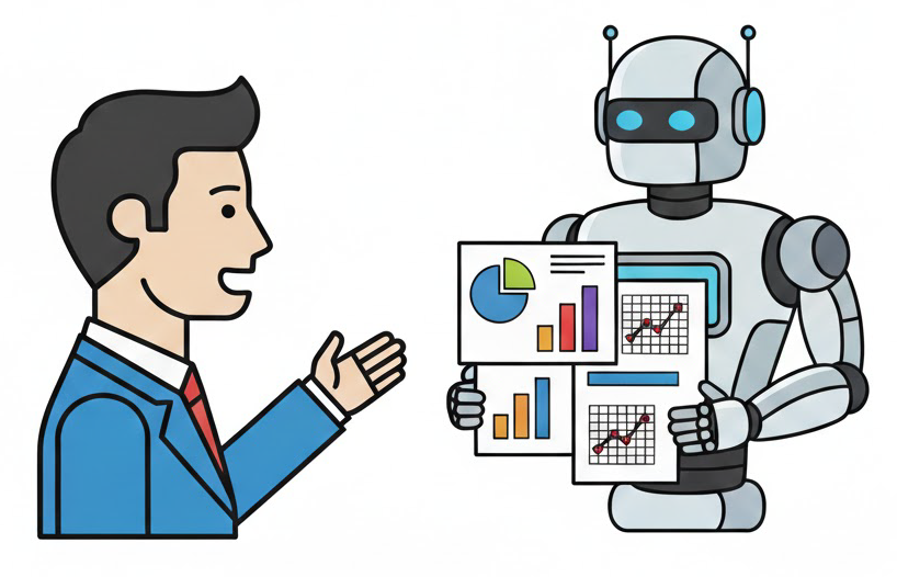 users suggest and then ask ai chatbot to help generating diagram and report.