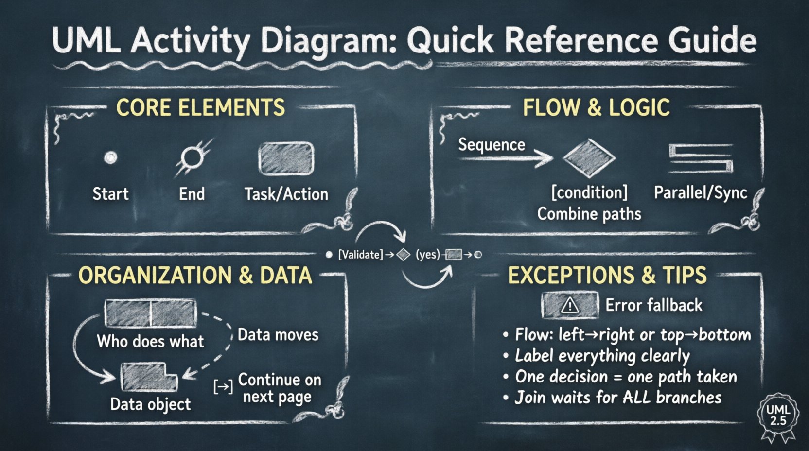 Quick Reference Guide: Symbols and Notations Every UML Activity Diagram Needs