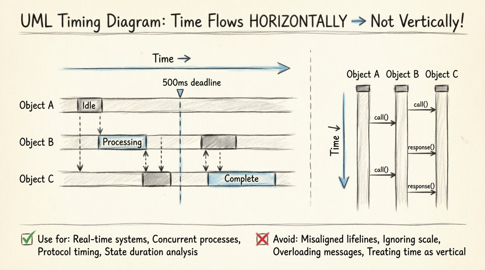 UML Timing Diagram Myth-Buster: Why “Time” in Diagrams Isn’t Just a Vertical Axis